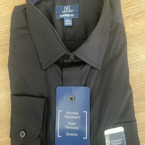 George Black Dress Shirt with Pointed Collar